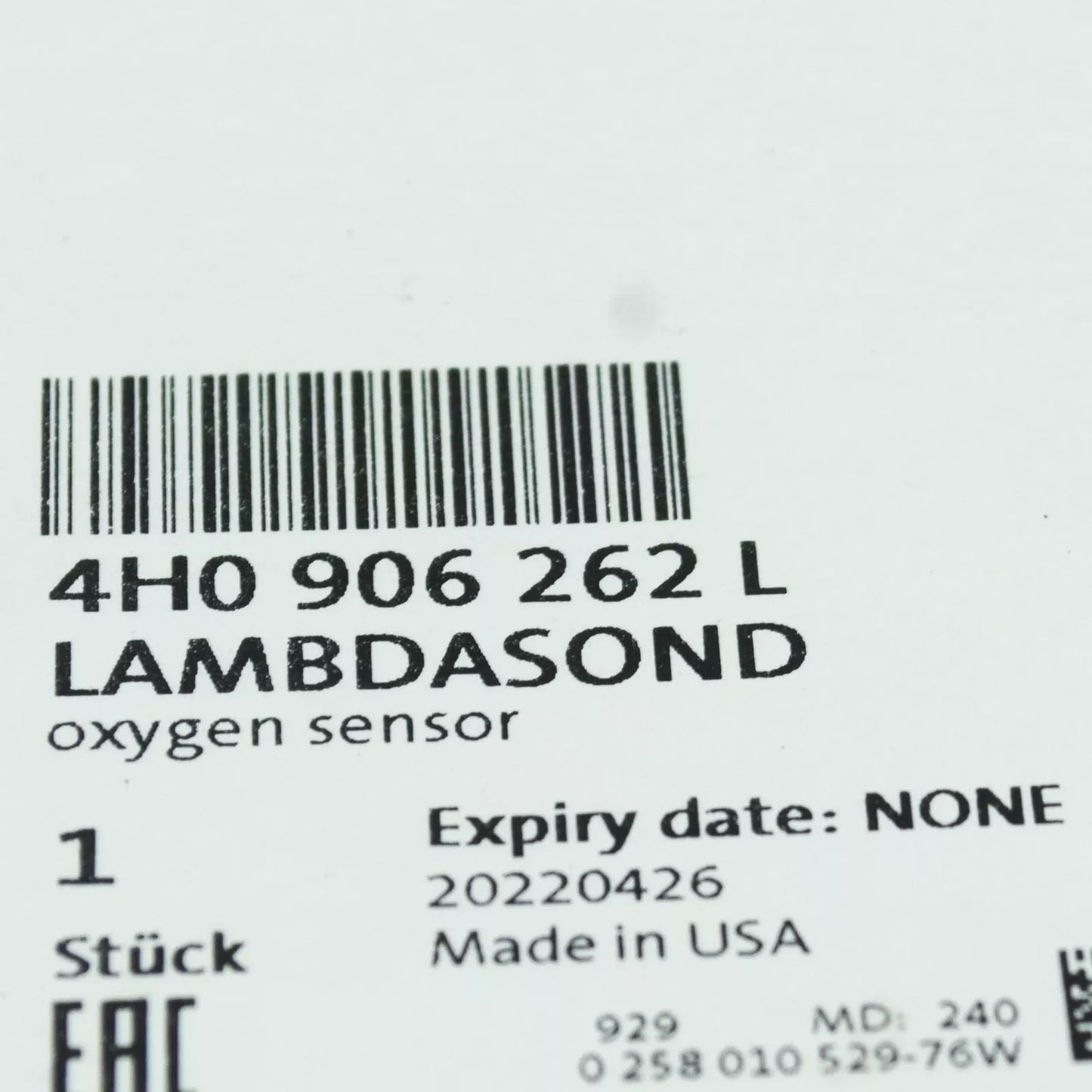 NEW AUDI A6 C7 REAR LAMBDA OXYGEN SENSOR CYLINDER 1-4 4H0906262L ORIGINAL