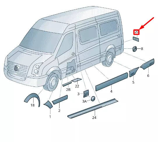 NEW VOLKSWAGEN CRAFTER 2F MK1 STONE CHIP GUARD 2E0854931