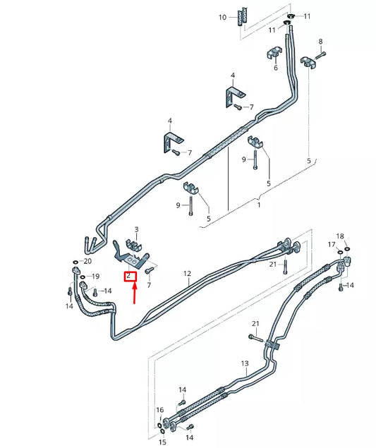 NEW VW TOUAREG 7P MK2 COOLANT PIPE BRACKET 7L0819605A