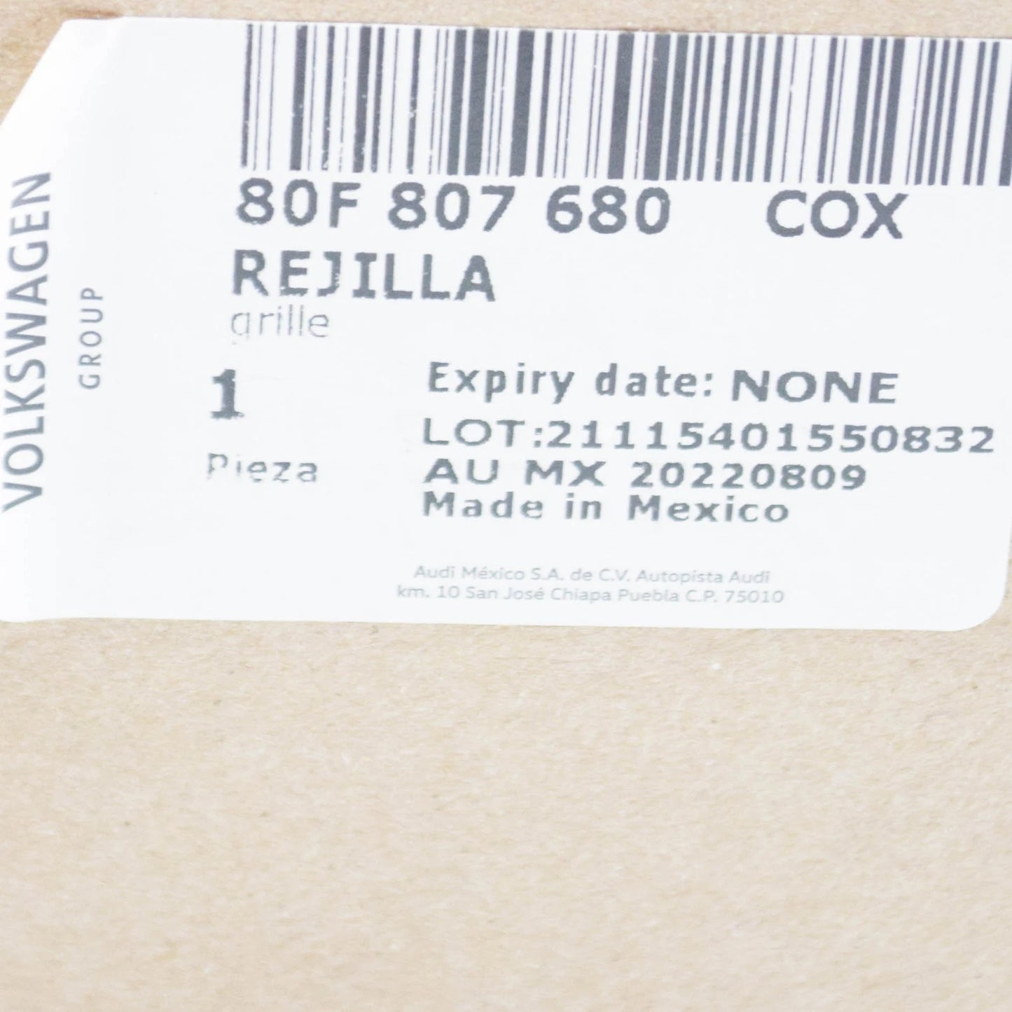 NEW AUDI Q5 FY FRONT BUMPER RIGHT AIR GUIDE GRILLE 80F807680COX