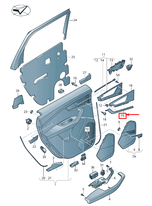 NEW AUDI Q7 4M REAR RIGHT DOOR TRIM MOLDING 4M0867420JVG7 ORIGINAL