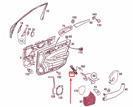 new mercedes-benz c w203 front door left bracket a2037220114 original