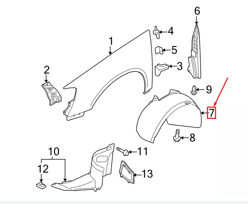NEW VW PASSAT B6 3C LEFT FRONT FENDER LINER 3C0805977