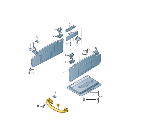 NEW AUDI A8 4H FRONT ROOF GRAB HANDLE 4H0857607B4PK ORIGINAL