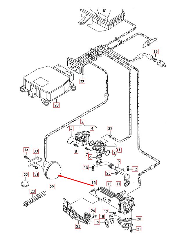 NEW AUDI A3 8P PRESSURE CANISTER VACUUM TANK RESERVOIR 7M0129808 2.0 TDI