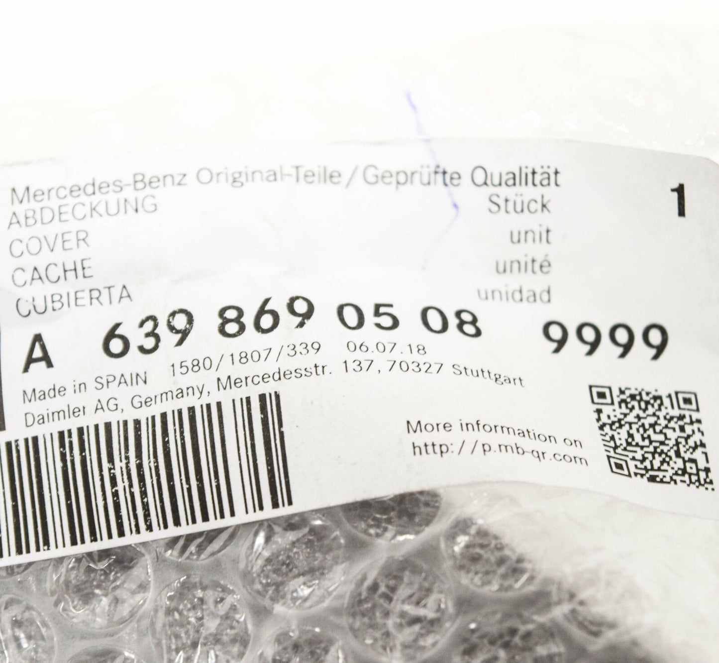 NEW MERCEDES-BENZ VITO W639 LEFT HEADLIGHT WASHER COVER A63986905089999 ORIGINAL