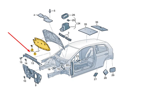 NEW VW GOLF MK8 ENGINE BONNET SOUND ABSORBER 5H0863831A ORIGINAL