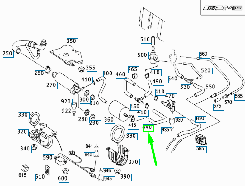 NEW MERCEDES-BENZ SL R230 AMG FUEL FILTER TO T-PIECE HOSE A2304767626 ORIGINAL