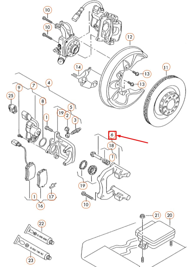 NEW AUDI A8 D3 REAR RIGHT BRAKE CALIPER CARRIER 3D0615426C ORIGINAL