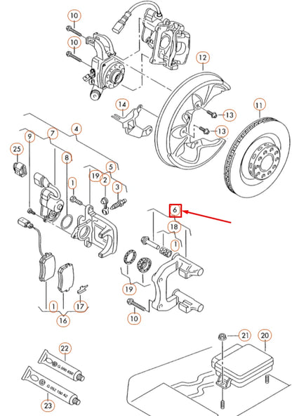 NEW AUDI A8 D3 REAR RIGHT BRAKE CALIPER CARRIER 3D0615426C ORIGINAL