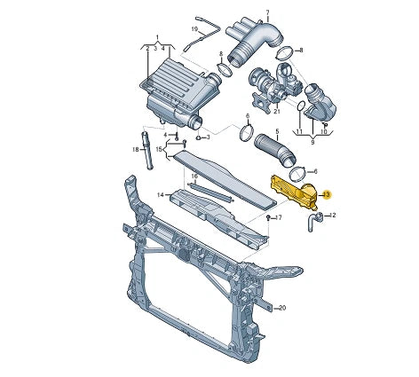 NEW VOLKSWAGEN SHARAN 7N AIR INTAKE DUCT 7N0129621