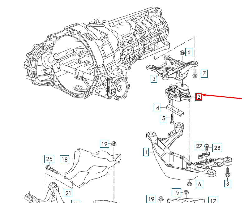 NEW AUDI A4 B9 GEARBOX MOUNTING 8W0399156AL