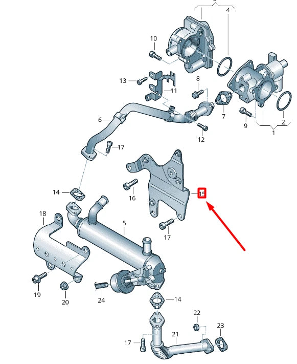NEW VOLKSWAGEN CRAFTER 2F MK1 EGR COOLER BRACKET 076131184F