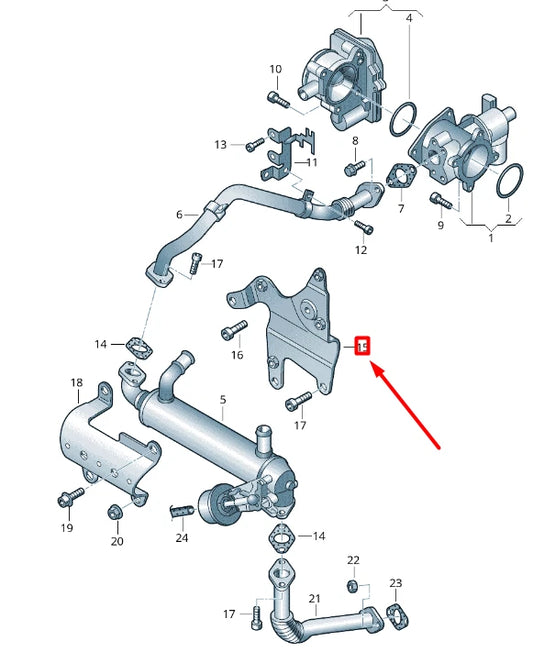NEW VOLKSWAGEN CRAFTER 2F MK1 EGR COOLER BRACKET 076131184F