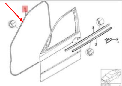 new bmw 3 e46 front left door seal rubber 51338194695 8194695 original