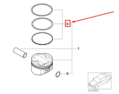 NEW BMW Z3 COUPE E36 PISTON RINGS 11257834015 7834015 ORIGINAL