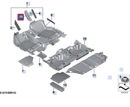 new bmw x1 f48 foot rest 51477360302 original