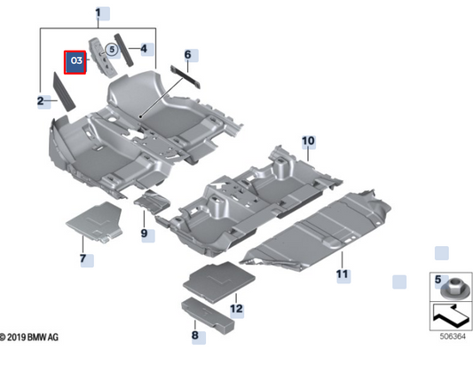 new bmw x1 f48 foot rest 51477360302 original