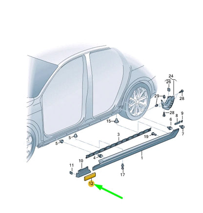 NEW VW PASSAT B8 FRONT RIGHT SIDE MEMBER TRIM COVER 3G0853996D3Q7