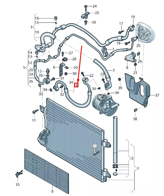 NEW VOLKSWAGEN BEETLE A5 AIR CONDITIONING REFRIGERANT HOSE 5C0816721K ORIGINAL