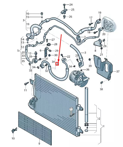 NEW VOLKSWAGEN BEETLE A5 AIR CONDITIONING REFRIGERANT HOSE 5C0816721K ORIGINAL