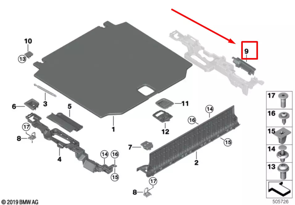 NEW BMW X5 G05 REAR RIGHT SPARE WHEEL SECTION TRIM 7952056 51477952056 ORIGINAL
