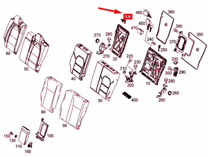 NEW MB CLA C117 REAR FOLDING BACKREST TOP RIGHT CLIP A1769200100 ORIGINAL