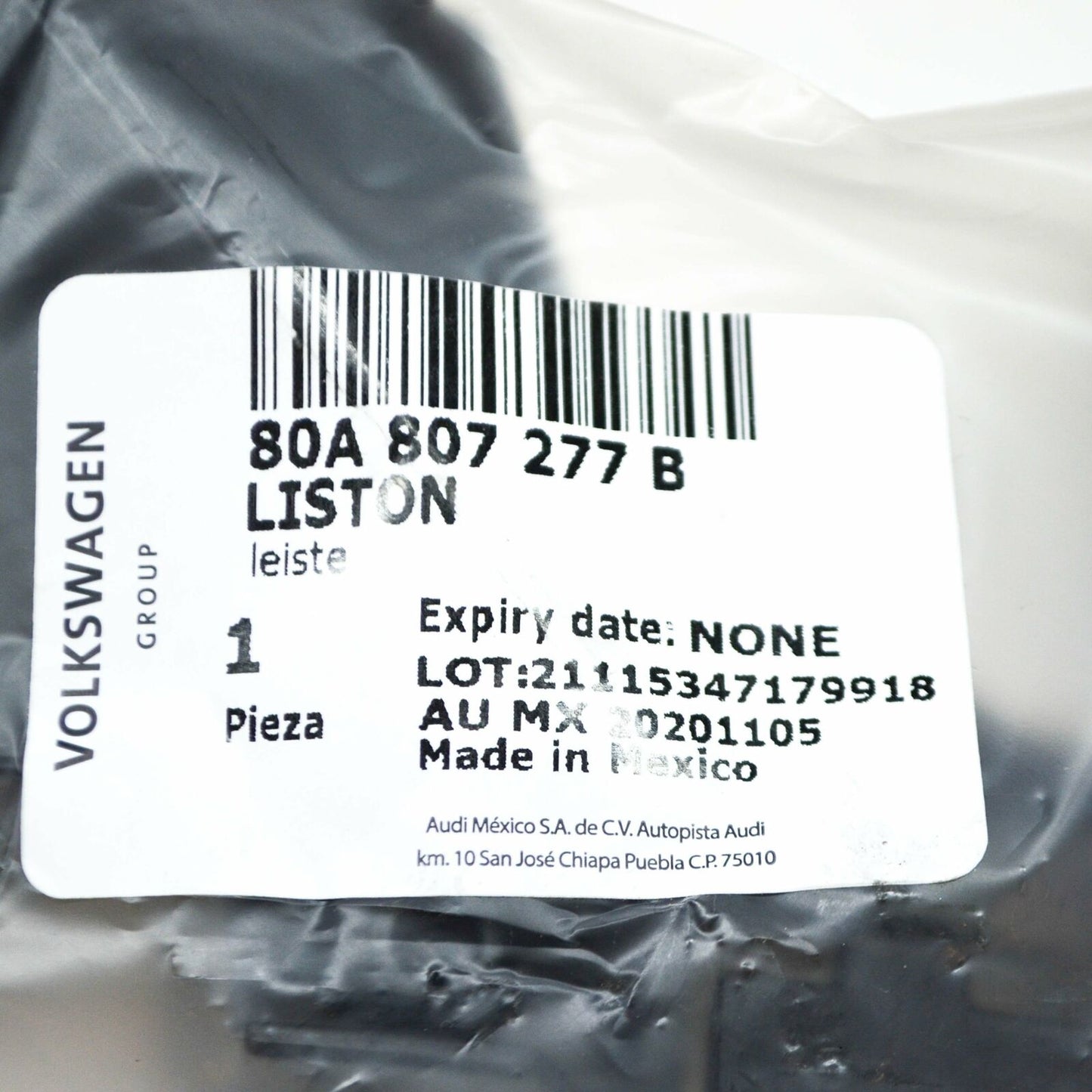 NEW AUDI Q5 80A FRONT LEFT BUMPER BRACKET RETAINER STRIP 80A807277B ORIGINAL