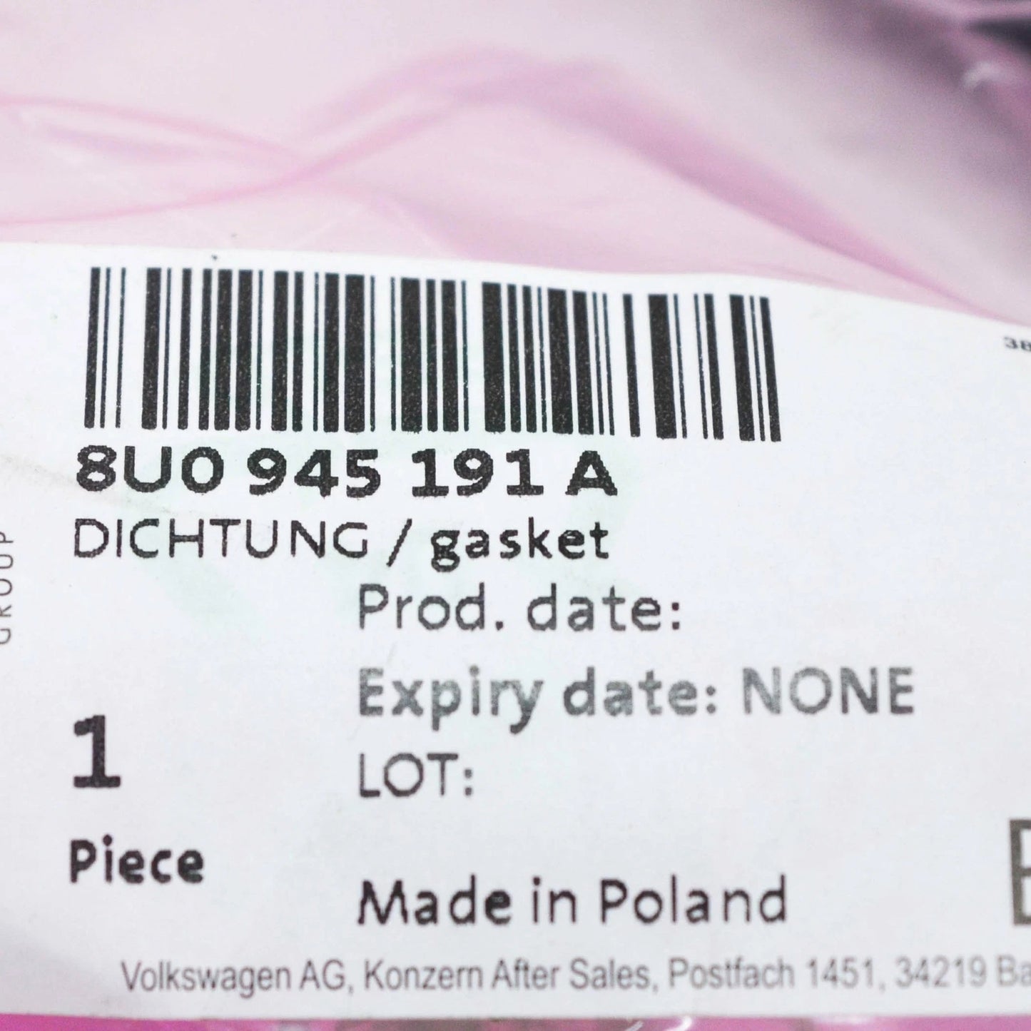 NEW AUDI Q3 8U REAR LEFT TAIL LIGHT SEAL 8U0945191A ORIGINAL