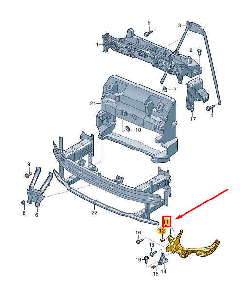new audi q4 e-tron right radiator support air duct bracket 89a805326a original