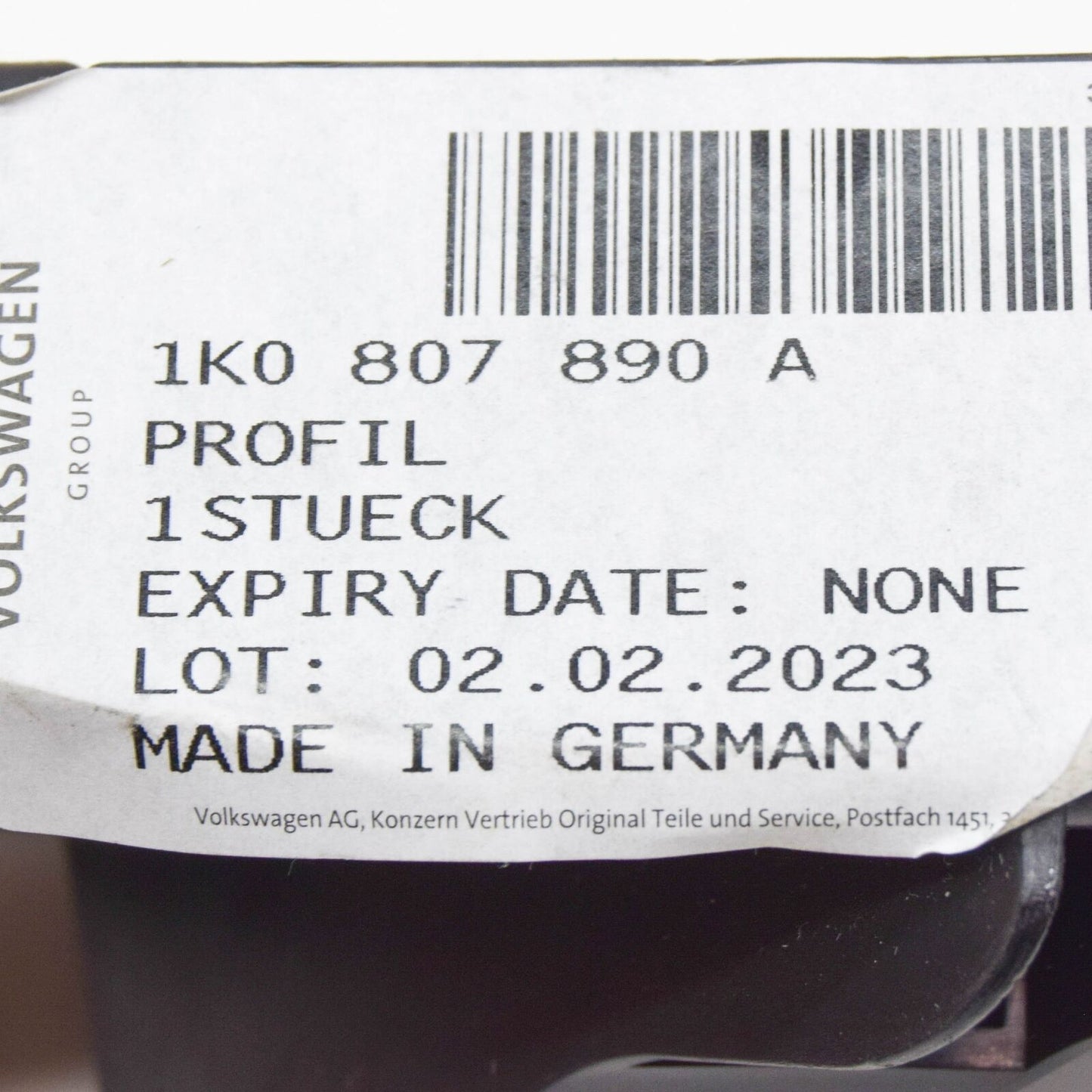 NEW VOLKSWAGEN GOLF MK5 FRONT RIGHT BUMPER GUIDE PROFILE 1K0807890A ORIGINAL