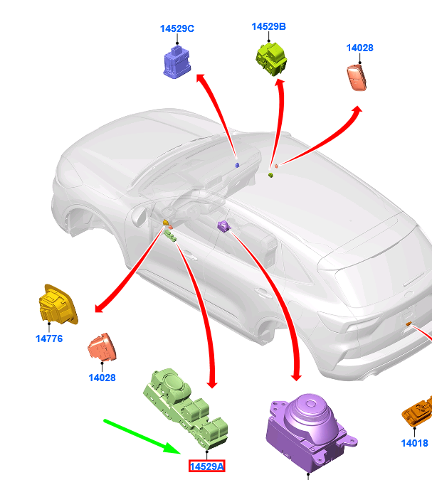 new ford kuga mk3 cx482 front left door window switch lhd 2454716 original