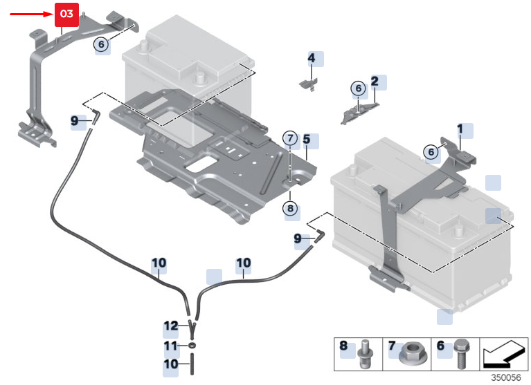 new bmw x5 f15 battery safety bar 61217629620 7629620 original