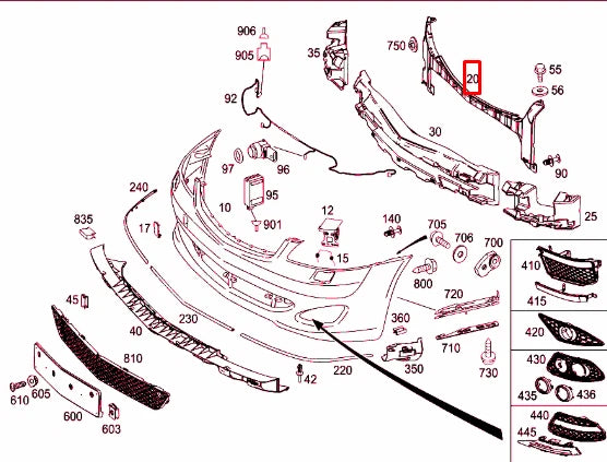 NEW MB S W221 AMG FRONT BUMPER CENTER BRACKET A2218850136