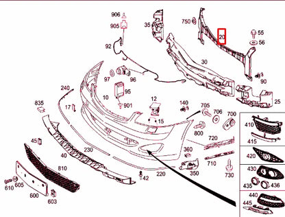 NEW MB S W221 AMG FRONT BUMPER CENTER BRACKET A2218850136