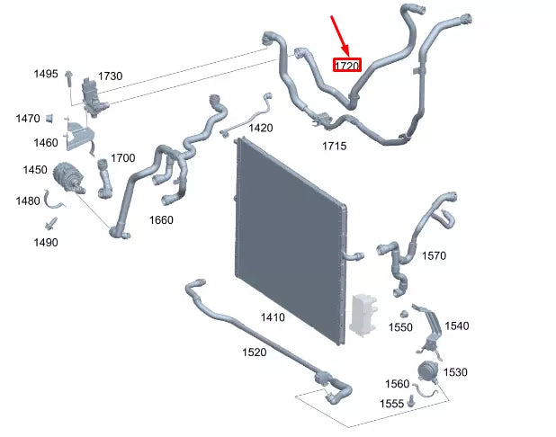 NEW MERCEDES-BENZ GLE W167 COOLANT LINE A1675014403 ORIGINAL