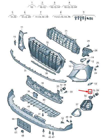 NEW AUDI Q3 F3 FRONT RIGHT BUMPER ULTRASOUND SENSOR SUPPORT 83A919268A