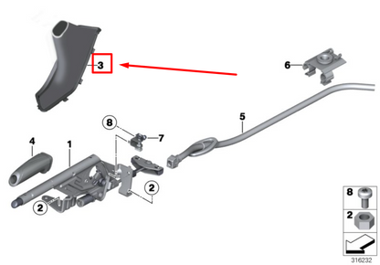 new bmw 3 gran turismo f34 handbrake lever cover 8094845 34428094845 original