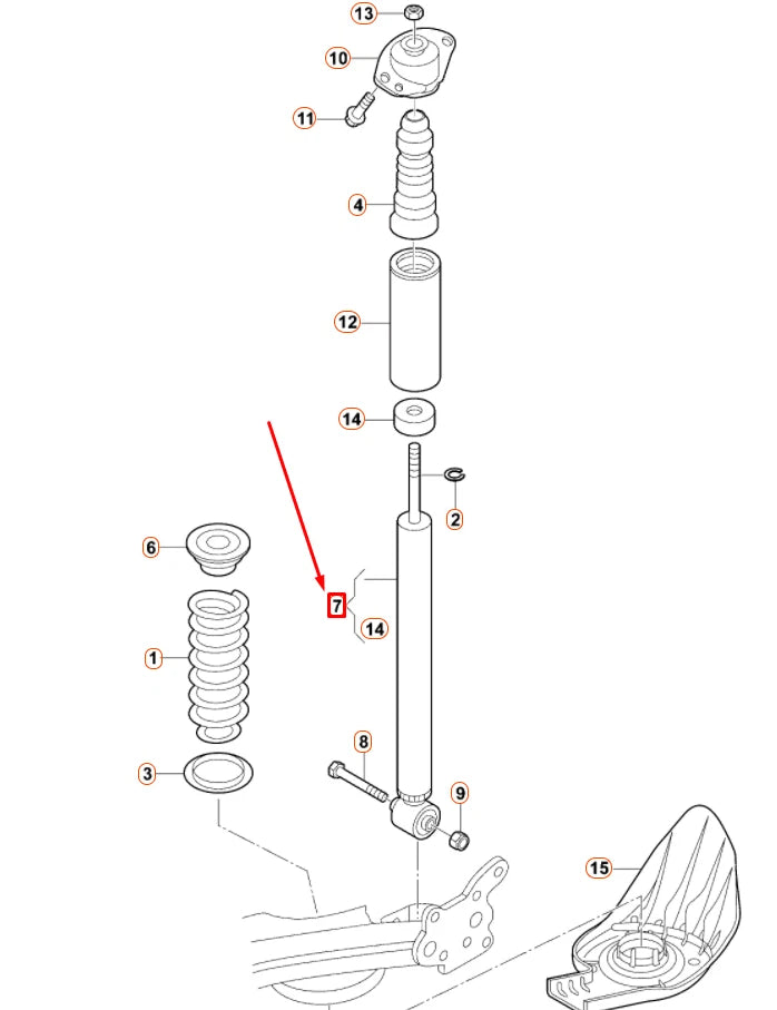 NEW VOLKSWAGEN BEETLE 9C REAR GAS SHOCK ABSORBER 1J0513025DA ORIGINAL