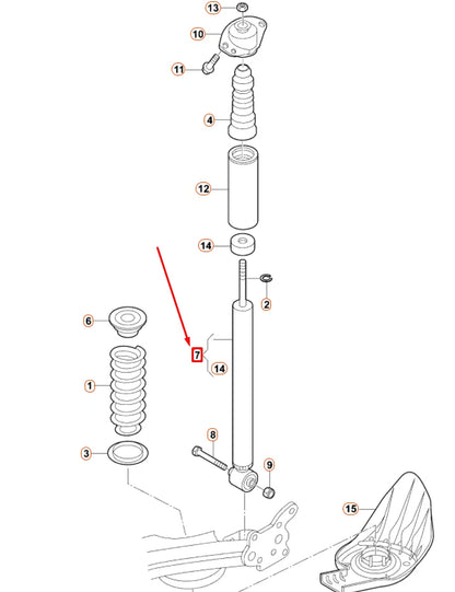 NEW VOLKSWAGEN BEETLE 9C REAR GAS SHOCK ABSORBER 1J0513025DA ORIGINAL