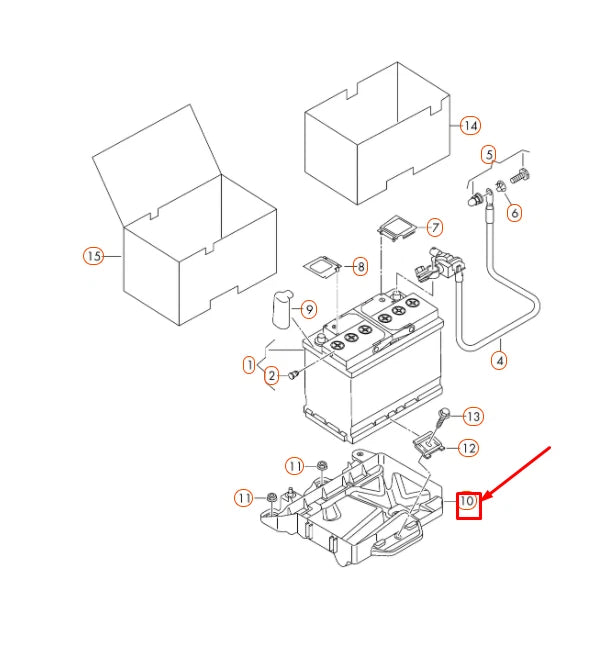 NEW AUDI A1 8X BATTERY CONSOLE 6C0915331D