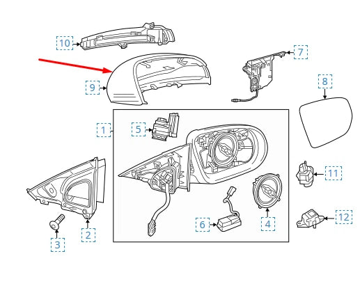 NEW MERCEDES-BENZ E-CLASS W213 RIGHT WING MIRROR COVER A09981102009149