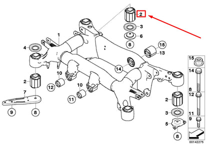 NEW BMW 5 TOURING E61 REAR SUBFRAME BUSHING 33312282727 2282727 ORIGINAL