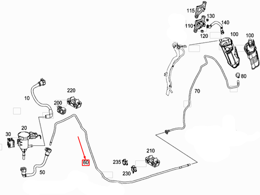 new mercedes-benz glc x253 regeneration valve purge line a2534710215 original