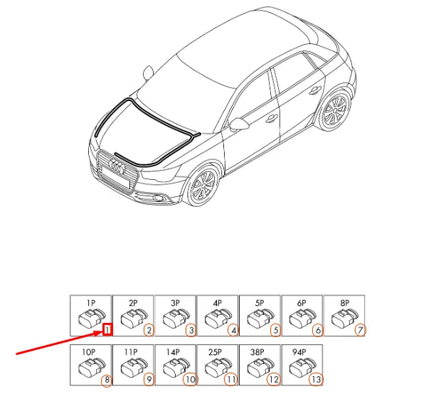 NEW AUDI A1 MK1 FLAT CONTACT HOUSING 1 PIN BLACK 1K0973751 ORIGINAL