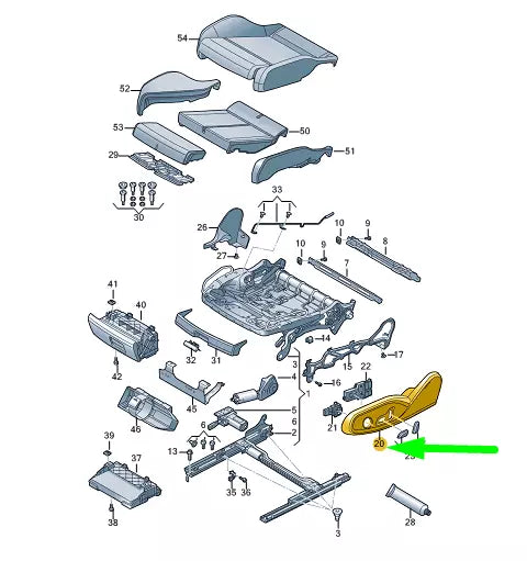 NEW AUDI TT FV 8S FRONT LEFT OUTER SEAT FRAME TRIM 8S0881325AGMR9