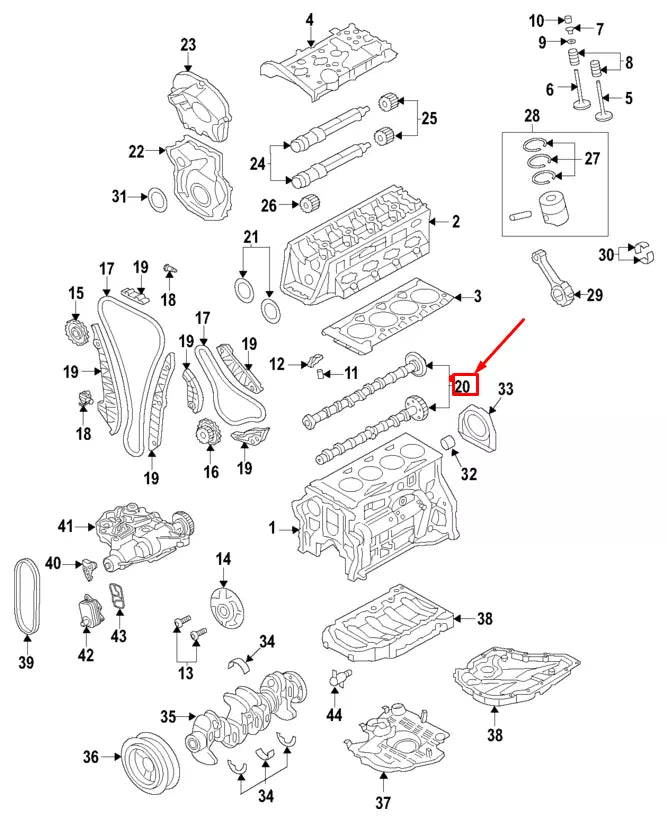 NEW AUDI Q3 F3 ENGINE CAMSHAFT 06K109022BQ ORIGINAL