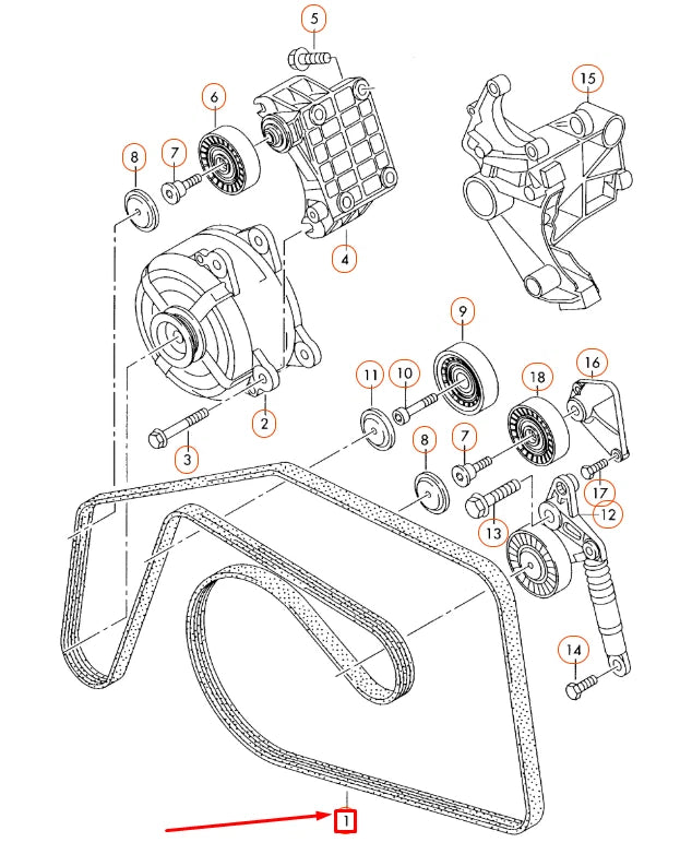 NEW AUDI Q7 4L SERPENTINE DRIVE POLY V-BELT 059903137R ORIGINAL