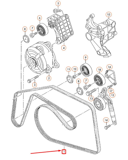 NEW AUDI Q7 4L SERPENTINE DRIVE POLY V-BELT 059903137R ORIGINAL