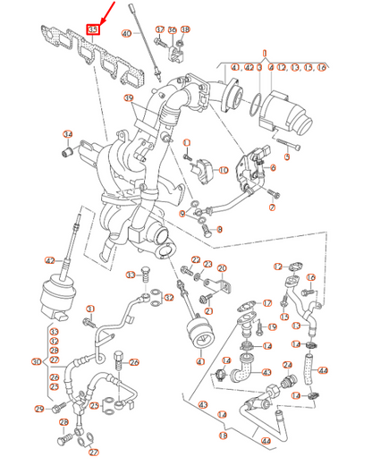 new volkswagen transporter t5 exhaust manifold gasket 03l253039f original
